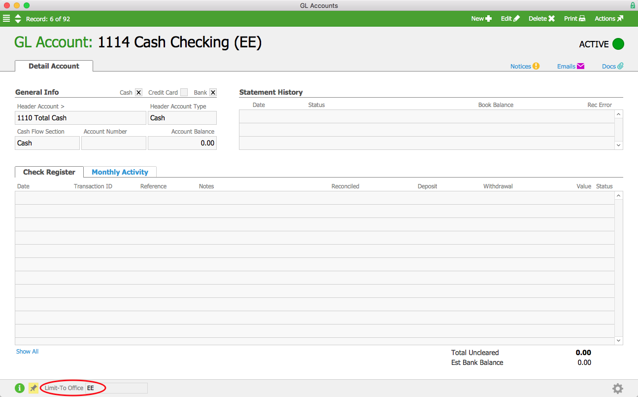 Cash Checking EE